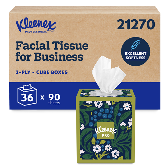 Kleenex® Comfort Touch™ 2-Ply Facial Tissue Cube (90 Tissues/Box